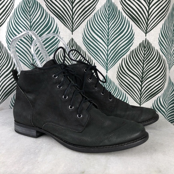 black lace up ankle boots womens